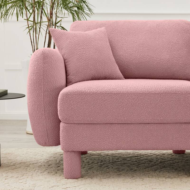 2-seater Loveseat Sofa Couch With Distinctive Shell-shaped Armrests And Removable Ottoman