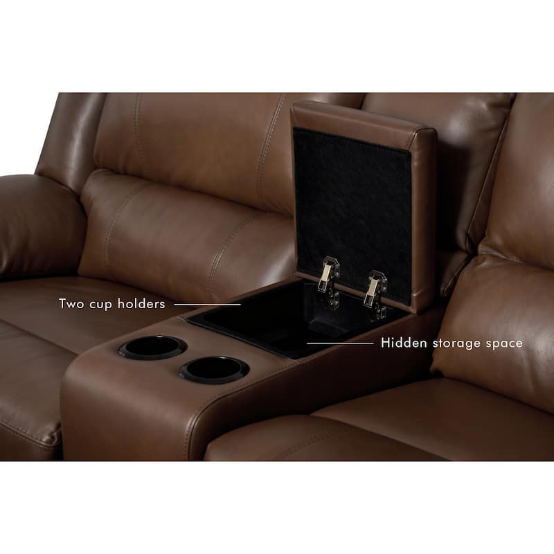 108" W Modern Contemporary Faux Leather 7 Piece Sectional Recliners