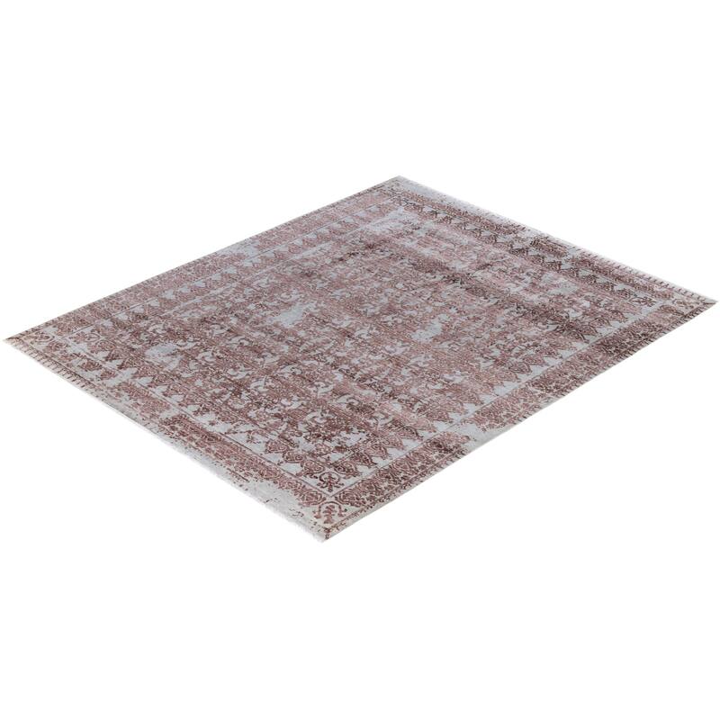 Ikat One-of-a-Kind Handmade Area Rug, Gray - 8' 1" x 10' 0"