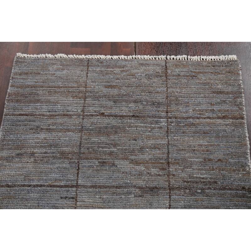 Geometric Checkered Gabbeh Kashkoli Wool Area Rug Hand-knotted Carpet - 3'0" x 4'6"