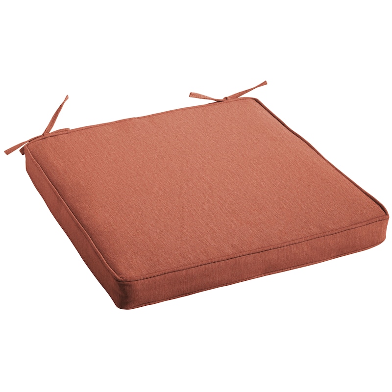 Sorra Home Sunbrella Outdoor Corded Chair Cushion - Sunbrella - Canvas Persimmon - 22 in W x 21 in D x 2 in H