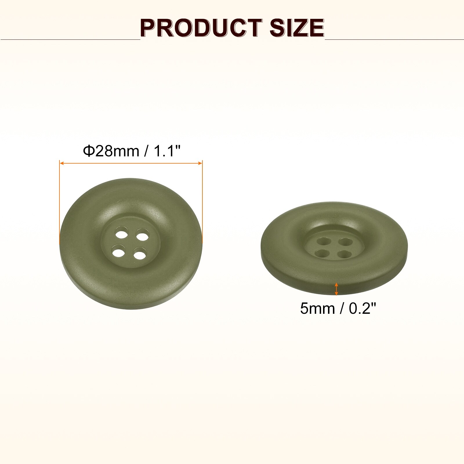 Sewing Button 4 Holes Resin Thickened Round Crafting Replacement Buttons for Clothing DIY Crafts Decoration