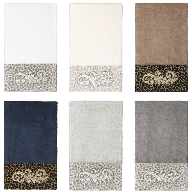 Authentic Hotel and Spa 100% Turkish Cotton April Embellished Bath Towel