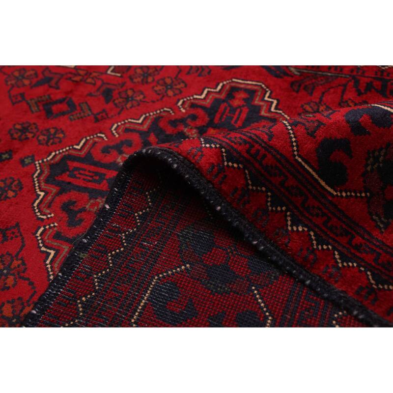 ECARPETGALLERY Hand-knotted Finest Khal Mohammadi Red Wool Rug - 3'1 x 6'7