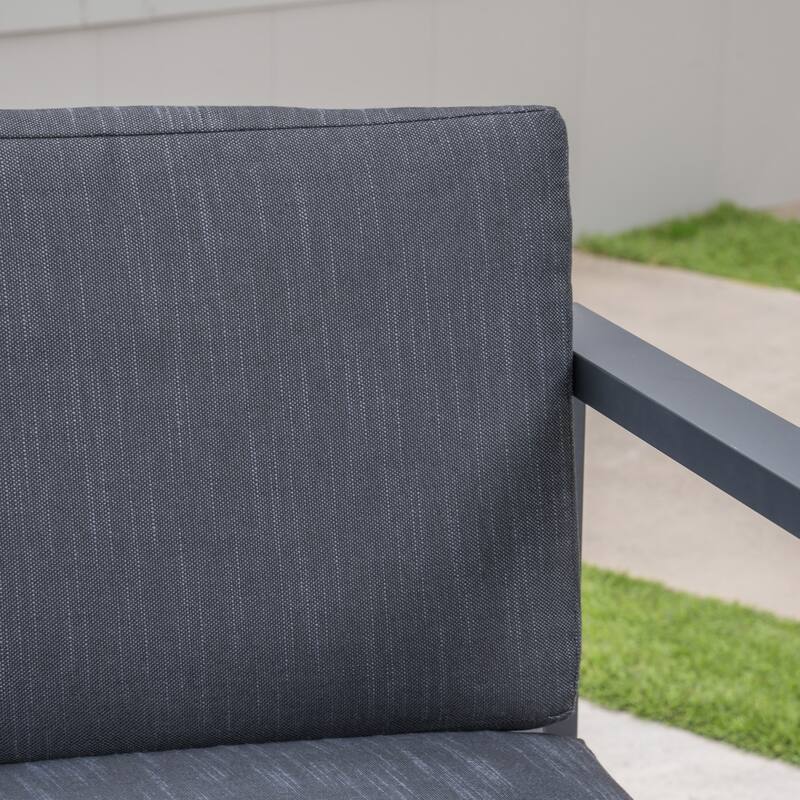 Roomfitters Modern Outdoor Patio Sofa Set, Aluminum Frame Lounge Chairs Loveseat with Cushions, Weather-Resistant Seating, Gray