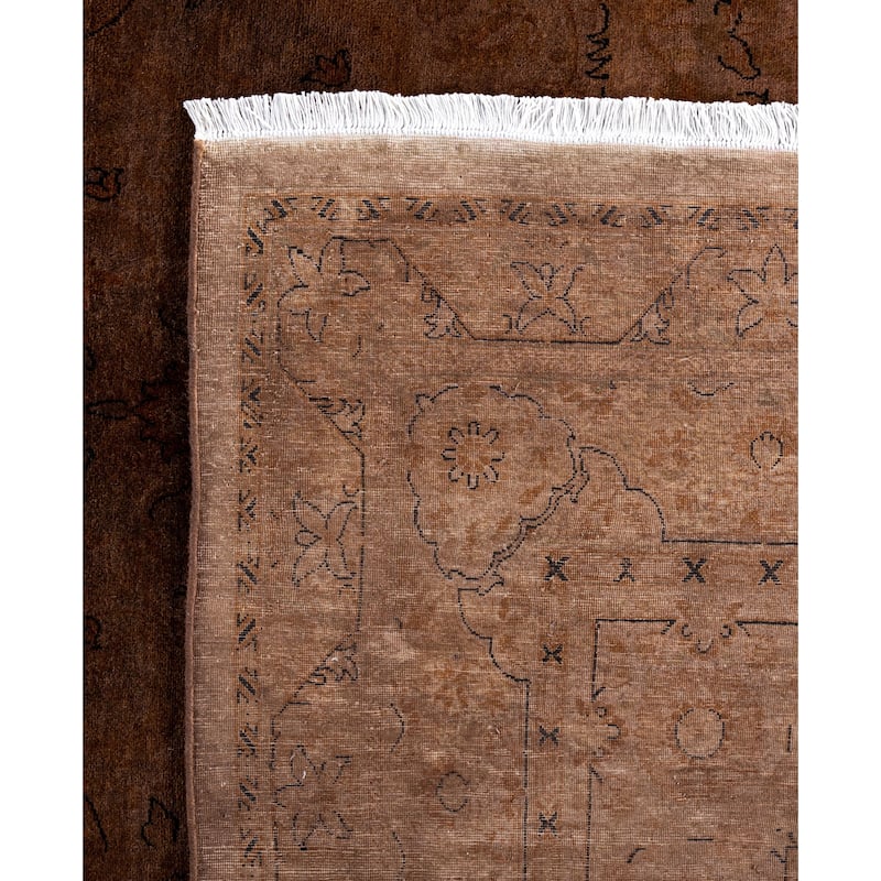 Overdyed One-of-a-Kind Hand-Knotted Area Rug - Brown - 10' 1" x 14' 10"