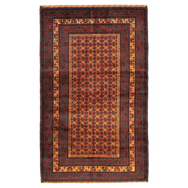 Teimani Red Rug 3'9" x 6'3" - 3'9 x 6'3 - Red - 3'9 x 6'3