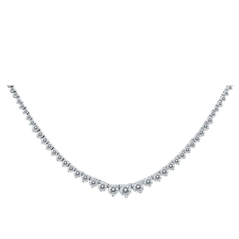 Marquee 5 Carat TW Graduated Diamond Tennis Necklace in 14K White Gold