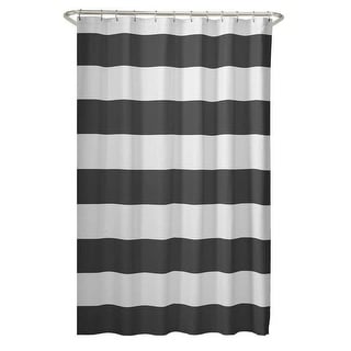 72 x 70 inch Polyester Nautical Ocean Beach Striped Shower Curtain ...