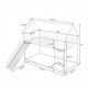 preview thumbnail 3 of 16, Twin over Twin House Bunk Bed with Ladder and Slide for Home