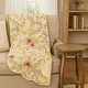 preview thumbnail 2 of 1, 48" x 58" Fiji Quilted Botanical Scalloped Edge Accent Throw Blanket