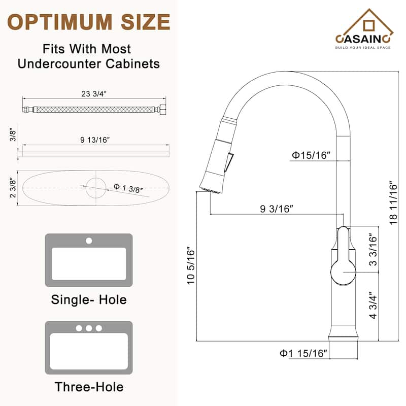 Single Handle Pull Down Sprayer Kitchen Faucet