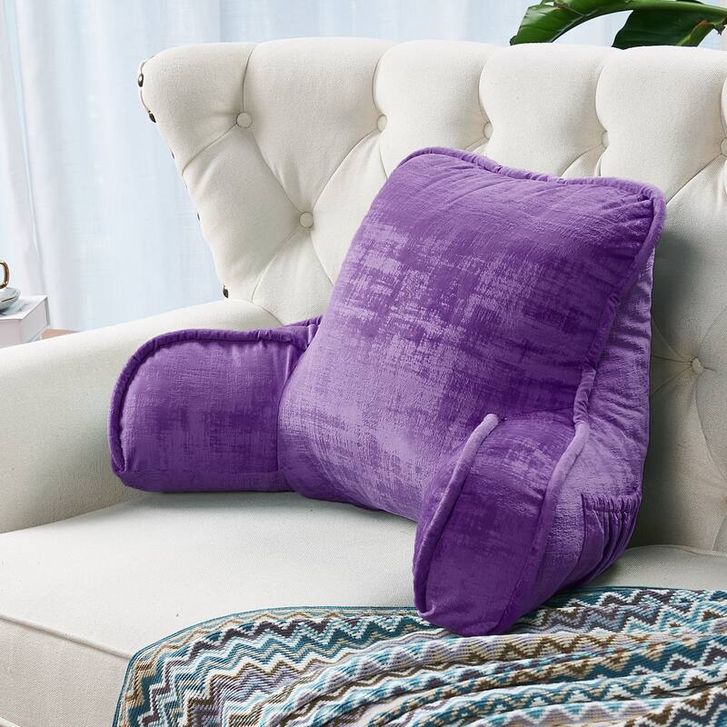 Textured Velvet Bedrest Reading Pillow Cover & Filling