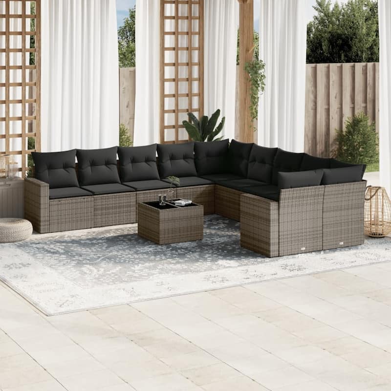 vidaXL Garden Sofa Set Grey - 21.7 x 21.7 x 14.6