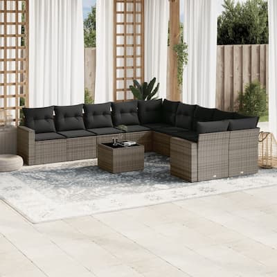 vidaXL Garden Sofa Set Grey - 21.7 x 21.7 x 14.6