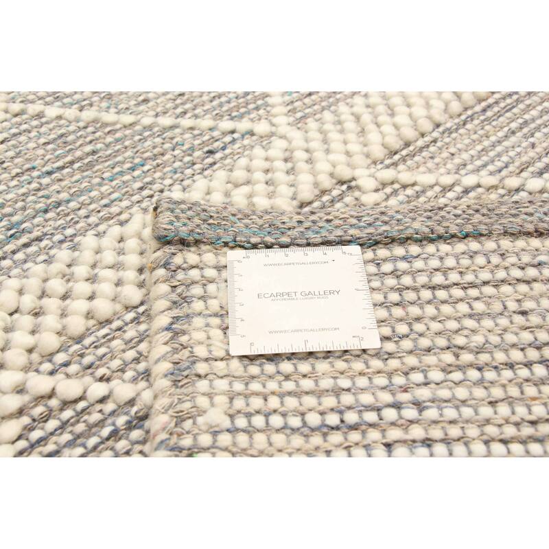 ECARPETGALLERY Braid weave Sienna Brown, Cream Wool Rug - 6'0 x 9'1