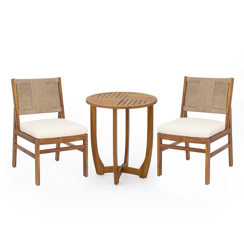 Christopher Knight Home - Outdoor Wood Dining Set Options with Handwoven Wicker Chairs and Multiple Table Styles