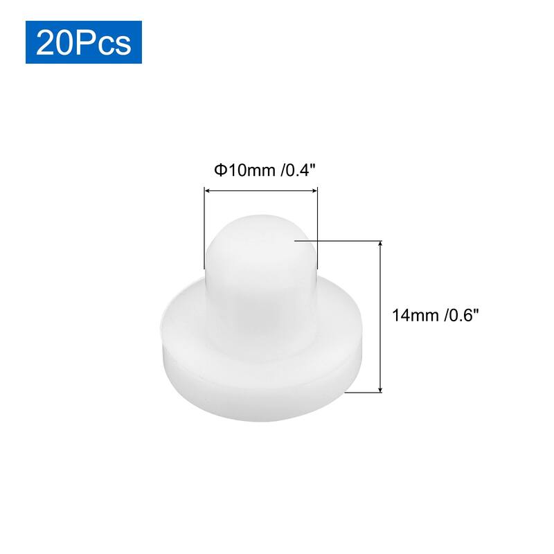 20PCS Silicone Plugs, Salt Shakers Solid Sealing Stopper, White - 10mm