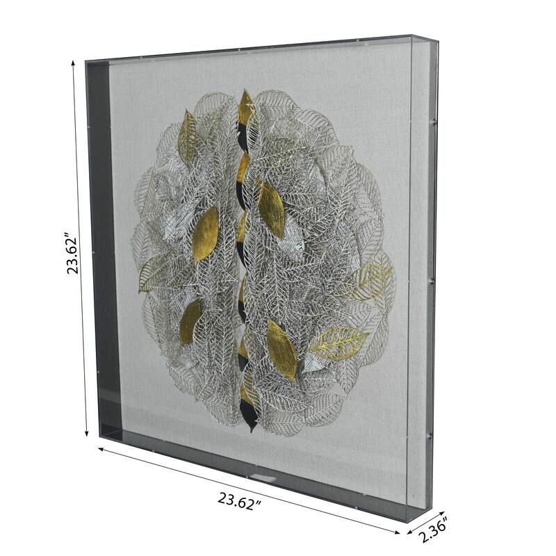 HUJI Leaf Pile Acrylic Shadow Box Wall Decor