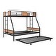 preview thumbnail 9 of 11, Black Twin over Full Metal Bunk Bed with Trundle