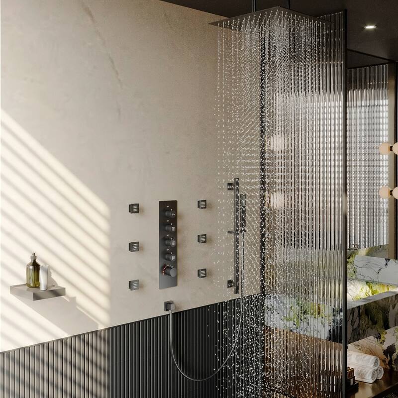16 Inch Shower Faucet Thermostatic Shower System with Slide Bar