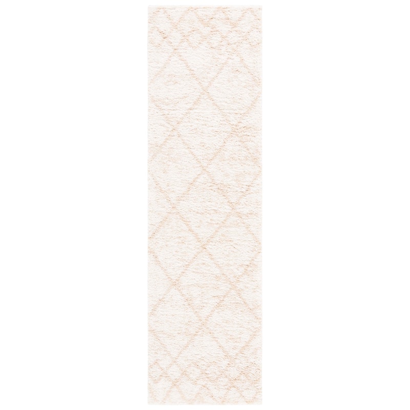 SAFAVIEH Berber Shag Guluzar Moroccan Boho 1.25-inch Rug - 2' 3" x 8' - Ivory/Beige - Runner