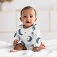 preview thumbnail 2 of 4, Sweet Jojo Designs Moon and Star Boy Girl Gender Neutral Unisex 0-6M Baby Clothes Onesies 2 Pack Set Navy Blue White Watercolor