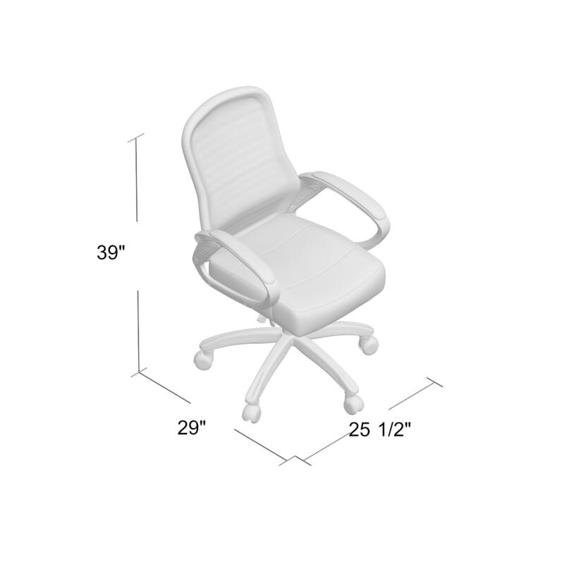 Rolling High Back Office Chair, Black Mesh and Vinyl, Lumbar Support