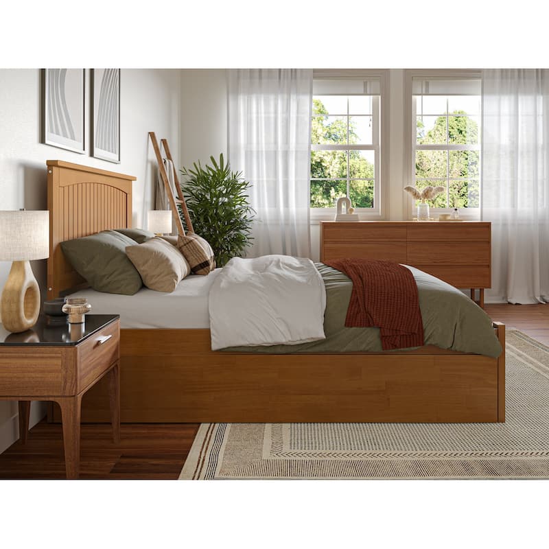 Nantucket Full Platform Bed with Footboard and Twin Trundle