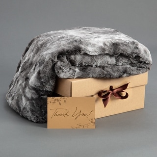 Chanasya Thank You Gift Faux Fur Blanket Set with Card