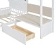 preview thumbnail 13 of 12, Twin House Bed with Upholstered Sofa, Wood Montessori Bed with Charging Station, Wireless Charging, Shelves and 2 Drawers White