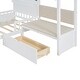 preview thumbnail 16 of 18, Versatility Twin Size House Bed with Upholstered Sofa, Wood Guardrail Bed with Shelves and Two Drawers, Charging Station Design