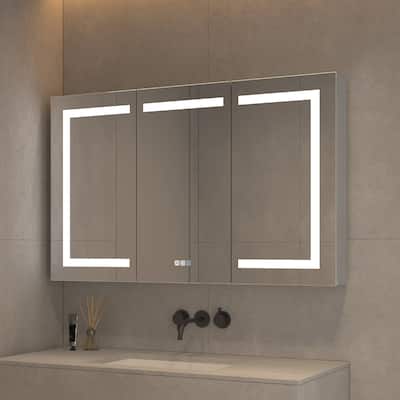 48" Aluminum Surface Mount Medicine Cabinet with Mirrors and Shelves - 48" X 30"