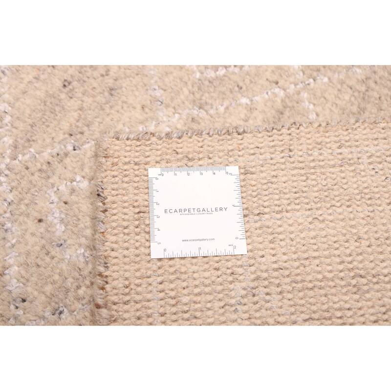 ECARPETGALLERY Hand-knotted Tangier Light Khaki Silk, Wool Rug - 5'0 x 7'9