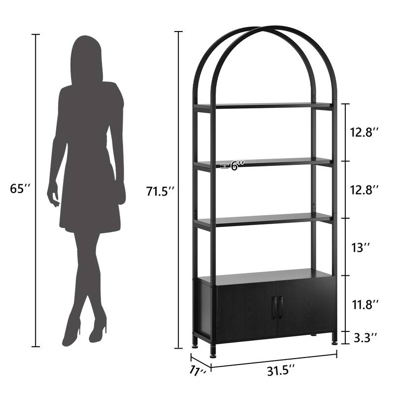 71.5 Inches Book Shelf with Sturdy Metal Frame and Quality Boards