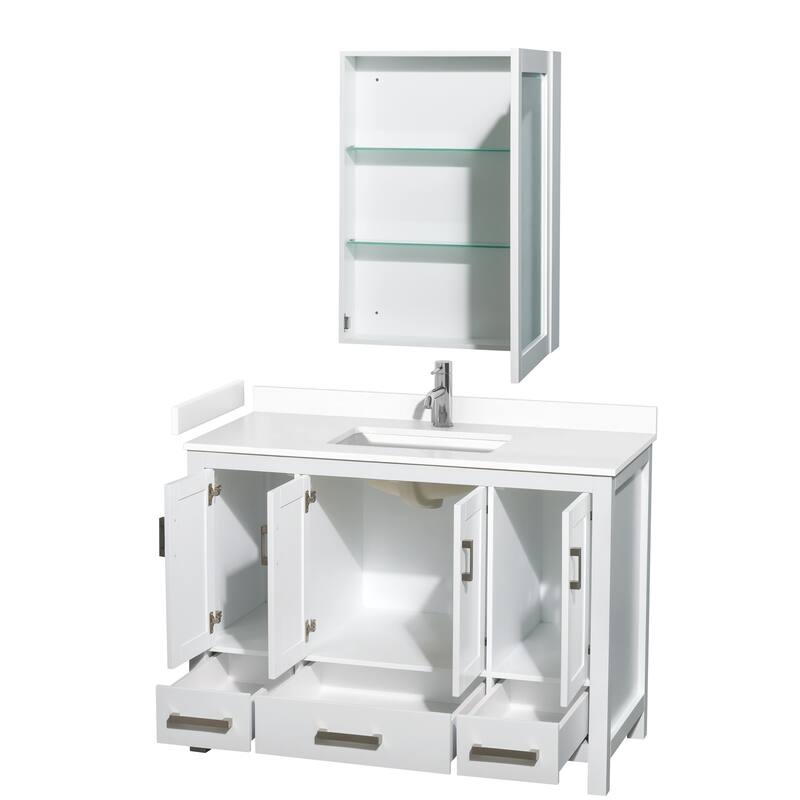 Wyndham Collection Sheffield 48" Single Bathroom Vanity, Carrara