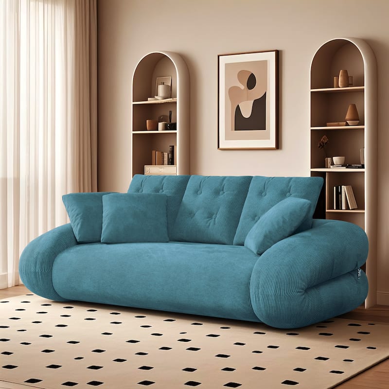 Foldable Corduroy Sleeper Sofa Bed