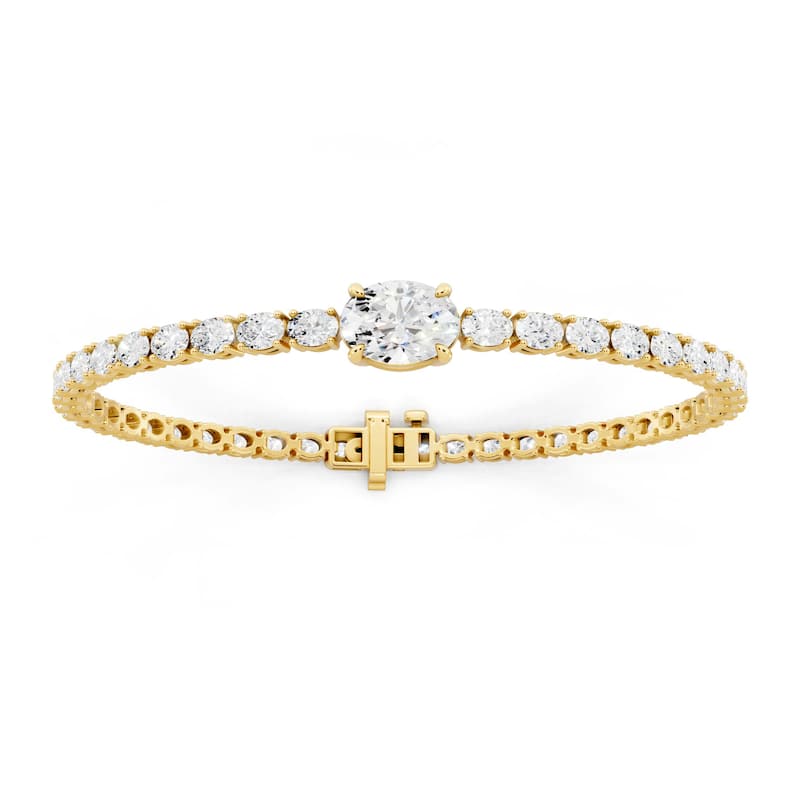 Auriya 14K Gold Oval Lab Grown Diamond Fashion Bracelet 5 1/3 ct. tw. (E-F VS) - Yellow