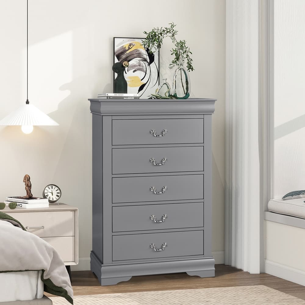 Modern Solid Wood Chest Drawers with 5-Drawer