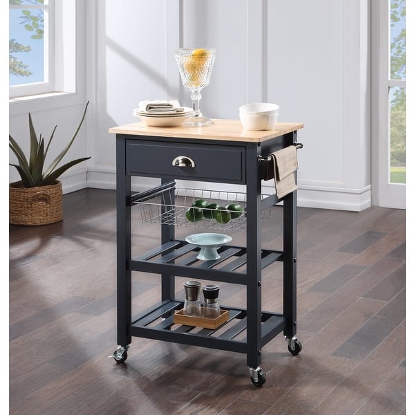 OS Home and Office Furniture Model Hampton Kitchen Cart in Blue with