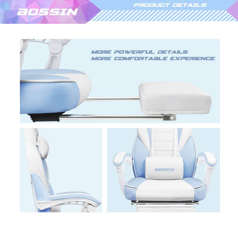 BOSSIN Racing Style Gaming Chair,300 lbs Big and Tall gamer chair High Back Computer Chair