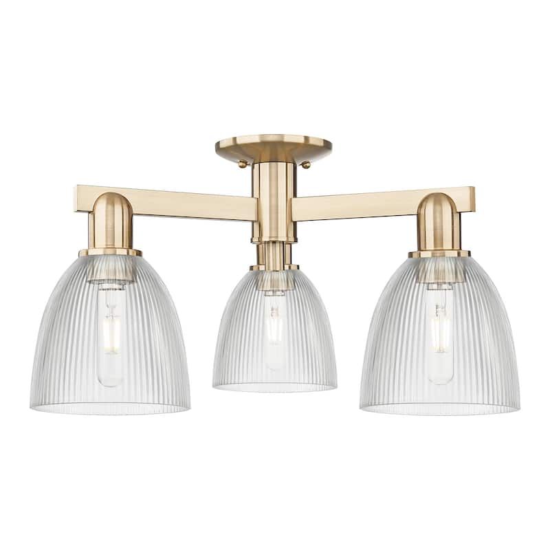 Innovations Lighting 716-3F-11-24 Castile Semi-Flush Castile 3 Light - Champagne Bronze / Clear
