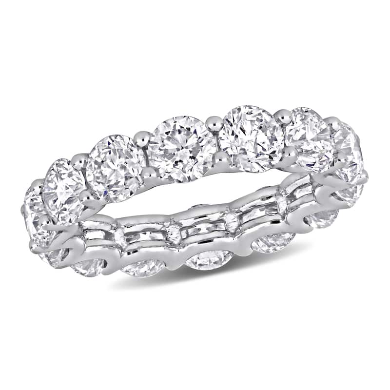 Miadora 6-3/5ct TDW Round-Cut Diamond Eternity Ring in 18k White Gold