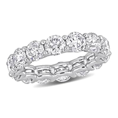 Miadora 6-3/5ct TDW Round-Cut Diamond Eternity Ring in 18k White Gold