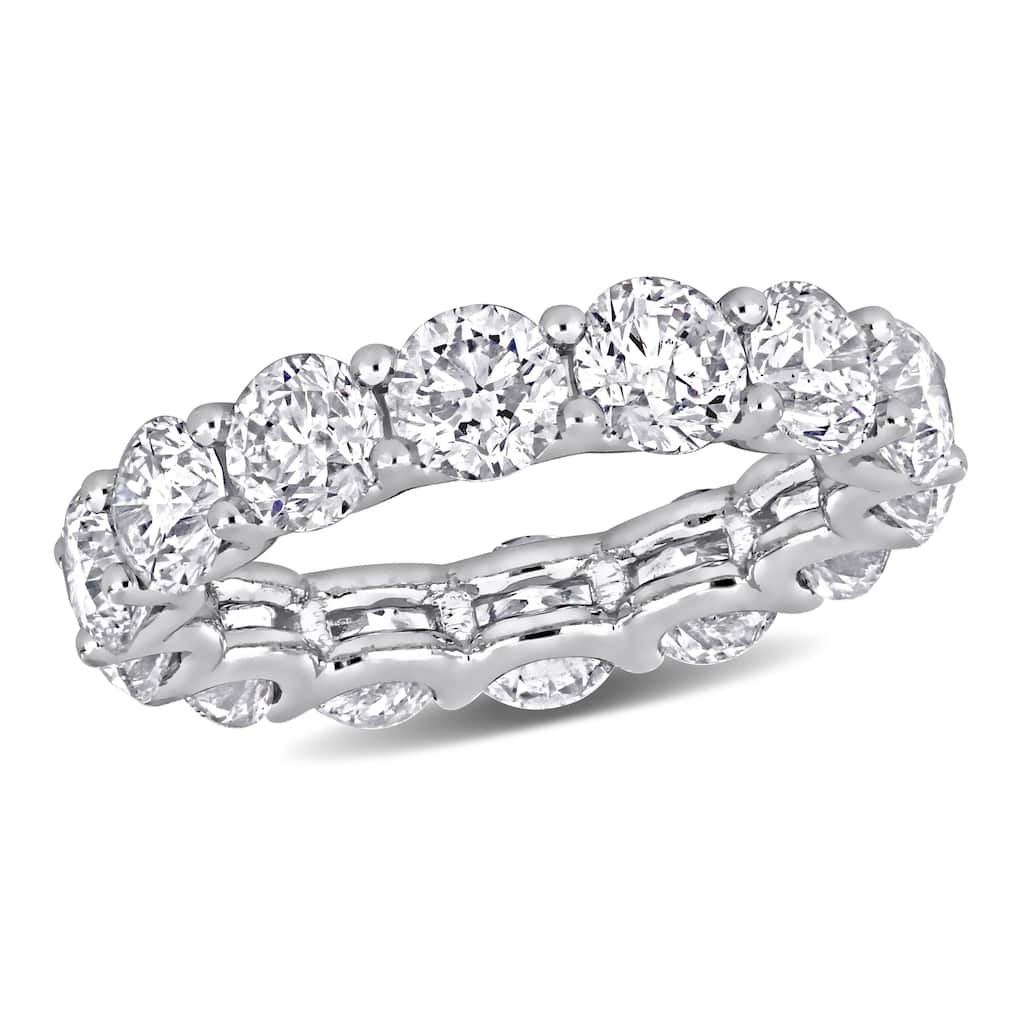 Miadora 6-3/5ct TDW Round-Cut Diamond Eternity Ring in 18k White Gold
