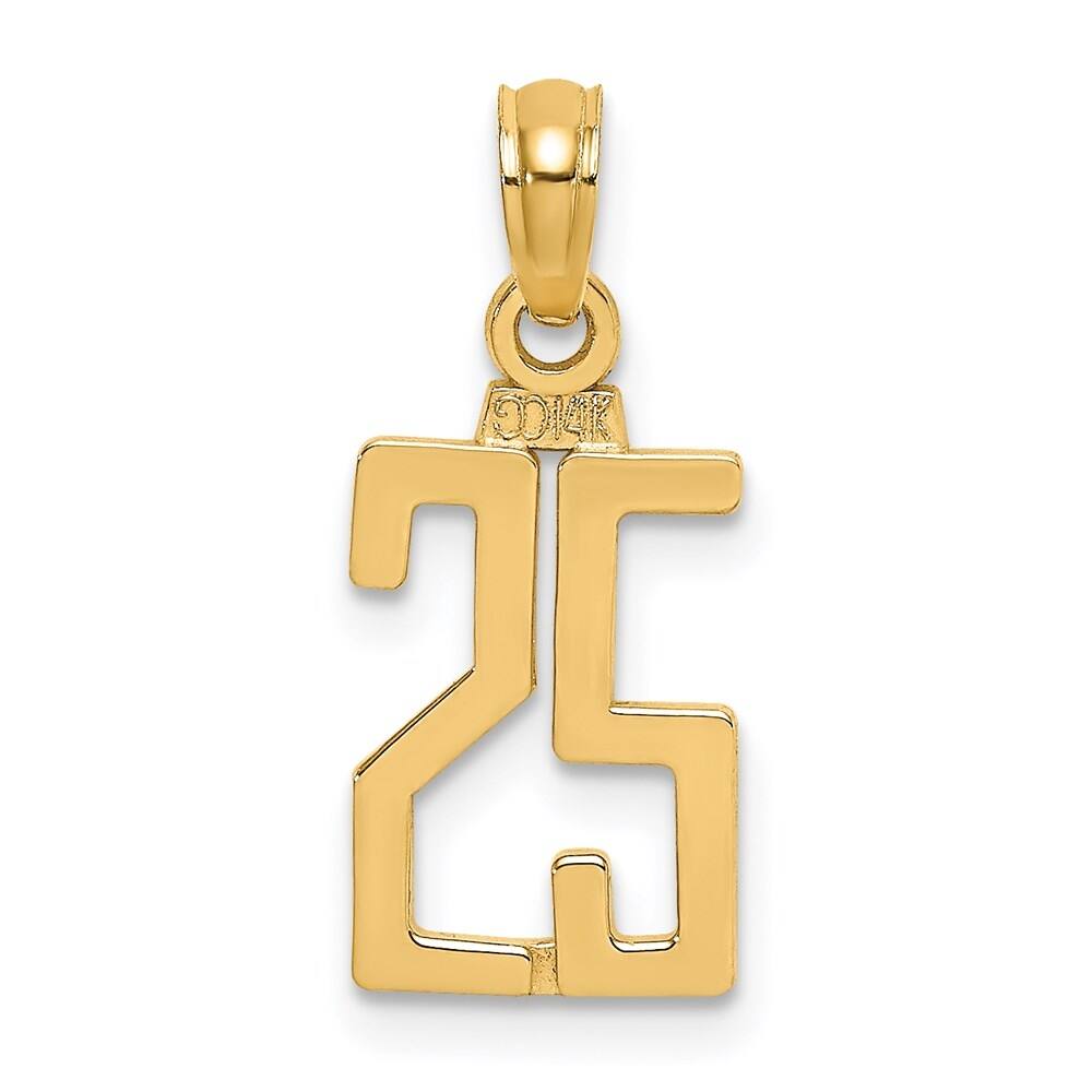 14k Yellow Gold 25 Block Style Charm