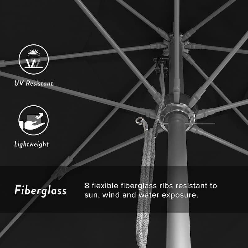 California Umbrella 11' Venture Series Patio Umbrella Silver Aluminum Pole Fiberglass Ribs Pulley Lift Pacifica