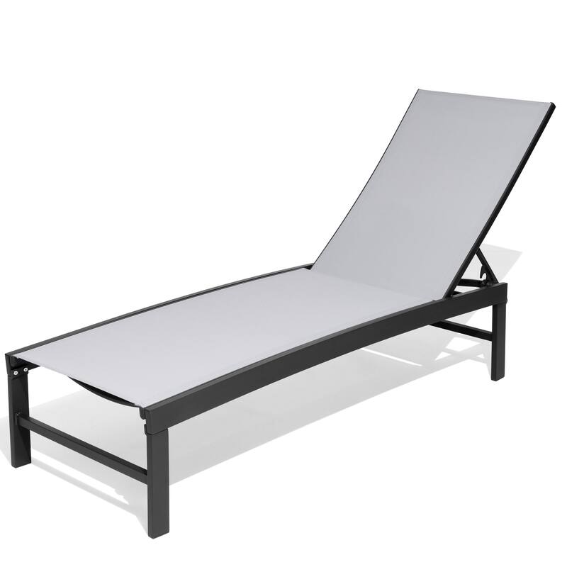VredHom Aluminum Adjustable Outdoor Chaise Lounge Chair - 60.4 in L * 24.6 in W * 16.1/40.8 in H