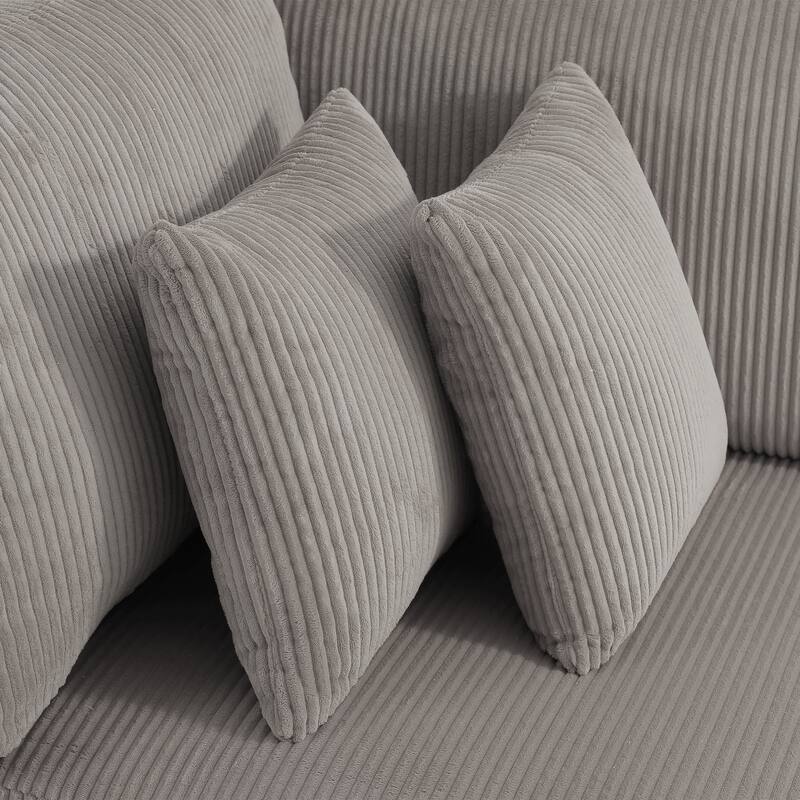 Set of 2 Modern Decorative Soft Corduroy Throw Pillows