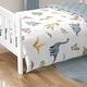 preview thumbnail 6 of 4, Sweet Jojo Designs Watercolor Dinosaur Dino Boy 5p Toddler size Comforter Set Green Blue Modern Jurassic Animal Tracks Footprint